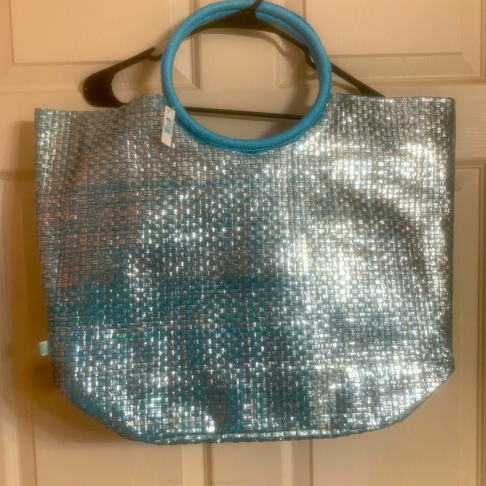 FREE w/any purchase! Large Woven tote NWT